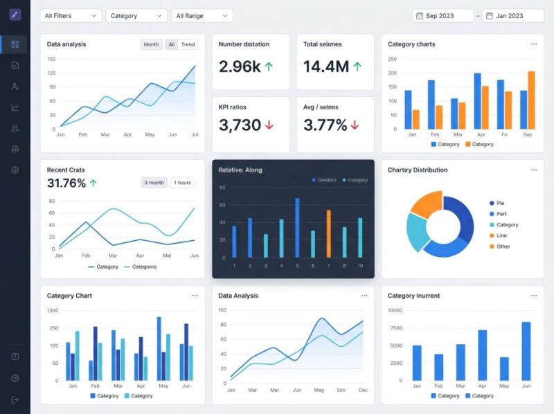Screenshot of a real-time business intelligence dashboard displaying interactive charts and KPIs for data-driven decision-making.